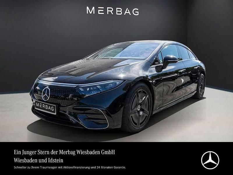 Obsidianschwarz Gebraucht 2022 Mercedes EQS450+ AMG line Limousine | 58.380 € (Fairer Preis) - Bild 1/4