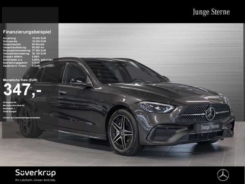 Grau metalliclack graphitgrau Gebraucht 2023 Mercedes C300e Premium Kombi | 42.530 € (Fairer Preis) - Bild 1/2