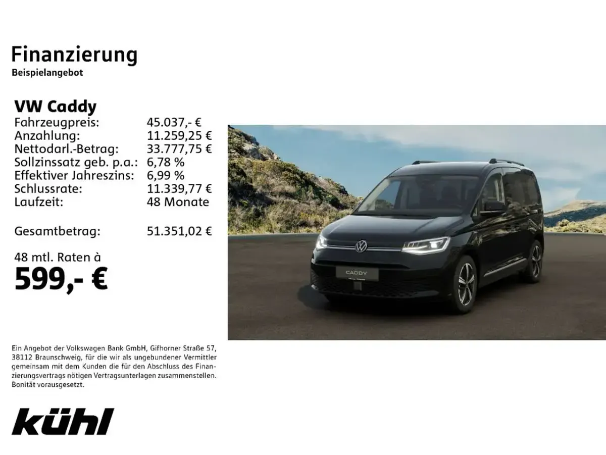 Ny VW Caddy Style 116 HK (85 kW) 2026 Sort MPV