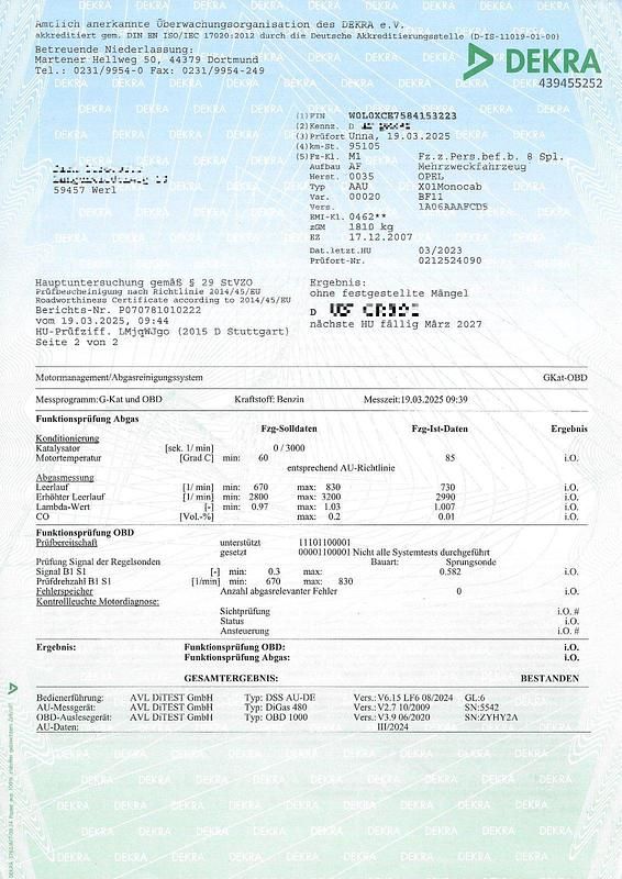 Gebraucht Opel Meriva 90 PS (66 kW) 2007 Van / Kleinbus