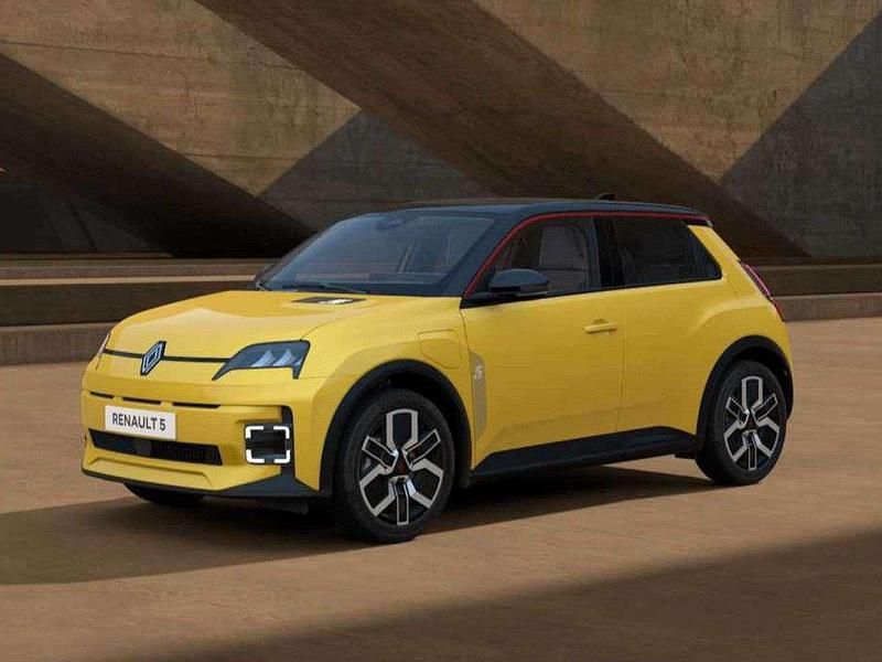 Neu Renault 5 E-Tech Komfort 110 kW (150 PS) 2026 Popyellow, dach in black pear Kleinwagen