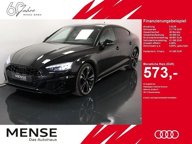 Mythosschwarz Gebraucht 2023 Audi A5 Sportback S-Line Kleinwagen | 41.245 € (Etwas zu teuer) - Bild 1/4