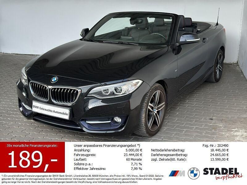 Schwarz Gebraucht 2015 BMW 220 Sport Line Cabrio | 22.888 € (Etwas zu teuer) - Bild 1/4