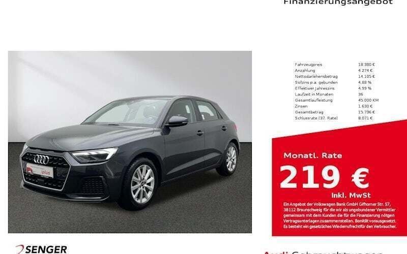 Grau Gebraucht 2021 Audi A1 Sportback Advanced Kleinwagen | 18.380 € (Fairer Preis) - Bild 1/4