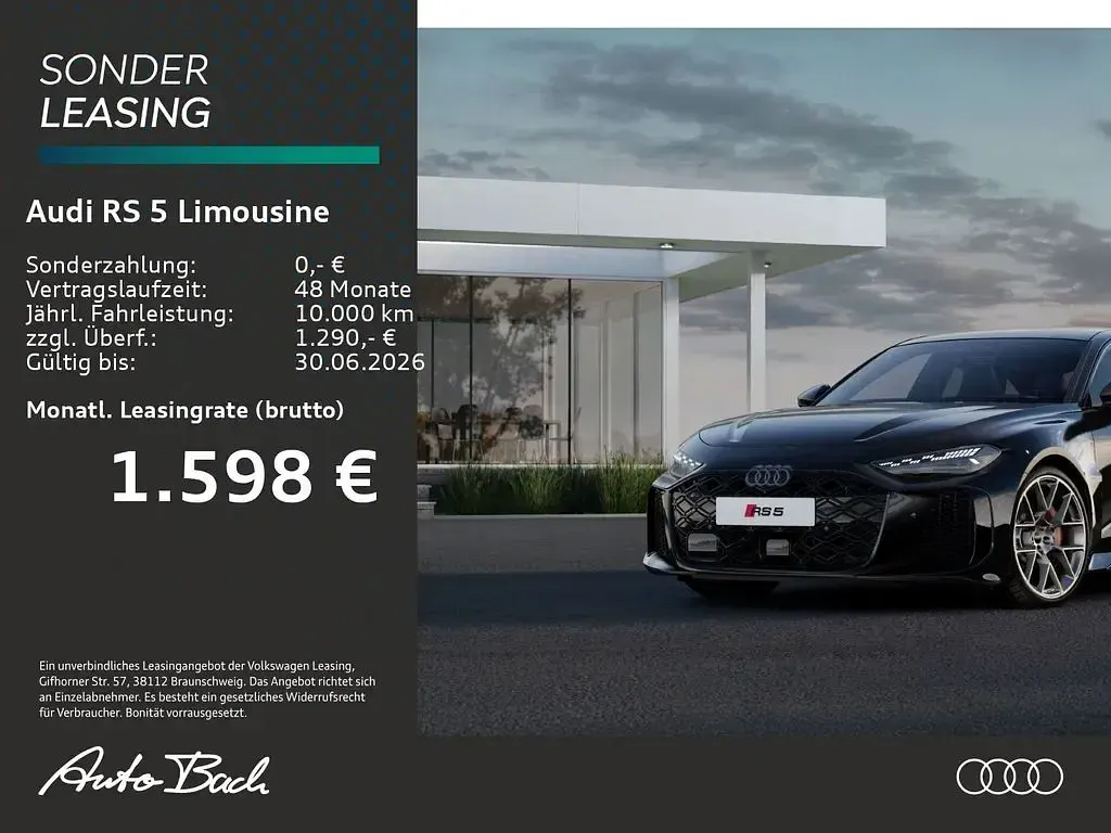 Neu Audi RS5 Sport 639 PS (469 kW) 2026 Mythosschwarz metallic Limousine
