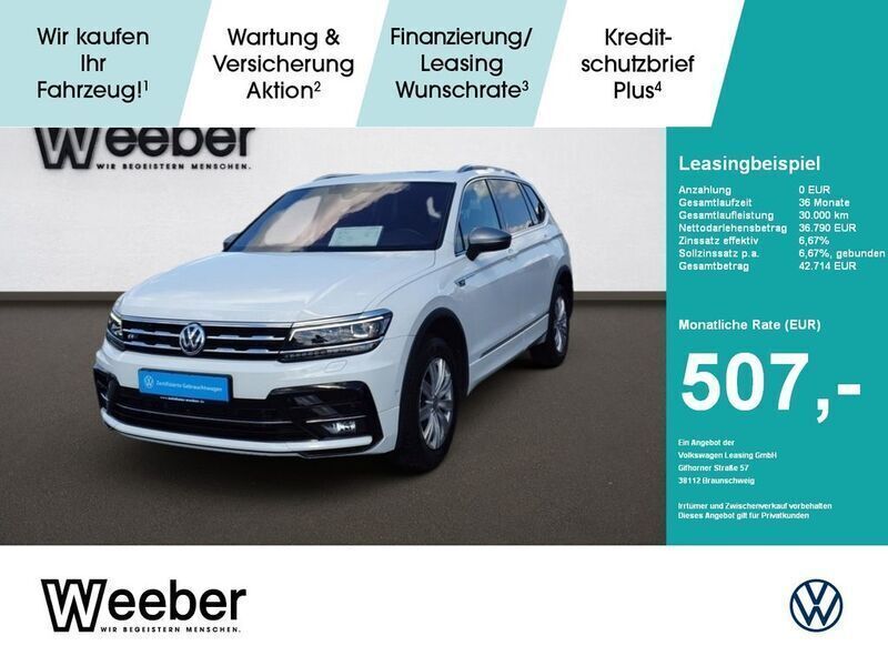 Pure white Gebraucht 2021 VW Tiguan Allspace Highline SUV | 36.790 € (Fairer Preis) - Bild 1/4
