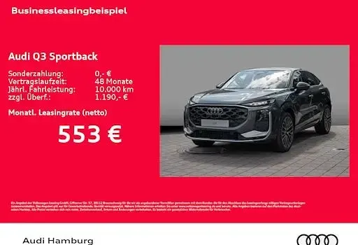 Neu Audi Q3 Sportback Basis 204 PS (150 kW) 2026 Grau SUV