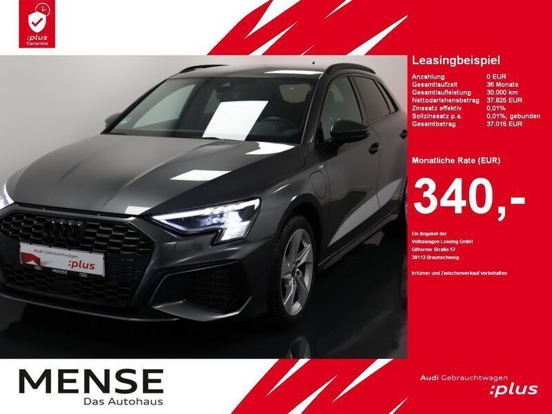 Daytonagrau perleffekt Gebraucht 2024 Audi A3 Sportback e-tron S-Line Limousine | 37.825 € (Teuer) - Bild 1/4