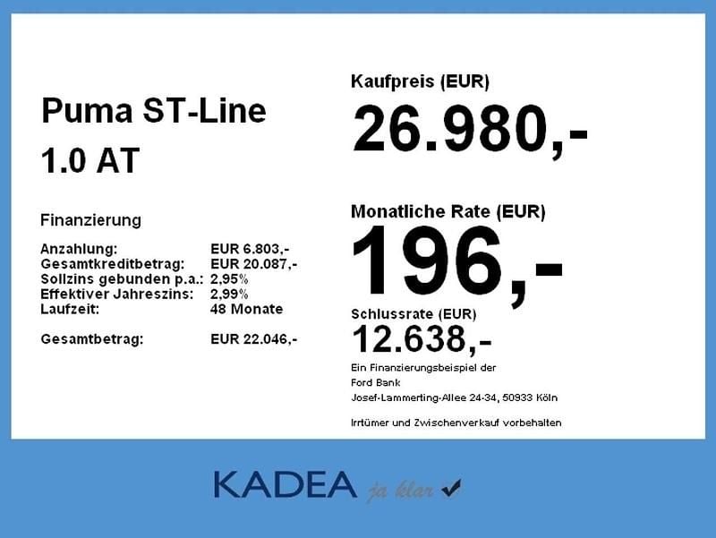 Neu Ford Puma ST-Line 155 PS (114 kW) 2025 Agate black SUV