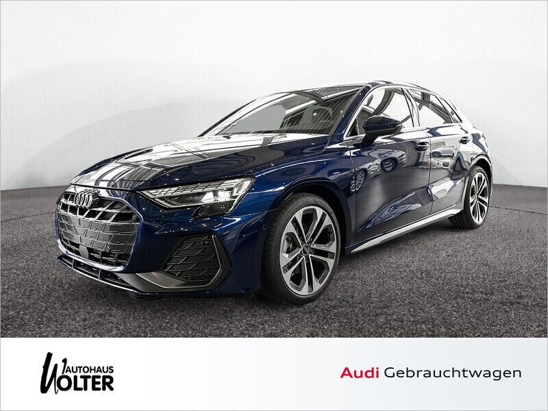 Blau Gebraucht 2024 Audi A3 Sportback S-Line Limousine | 33.830 € (Superpreis) - Bild 1/4