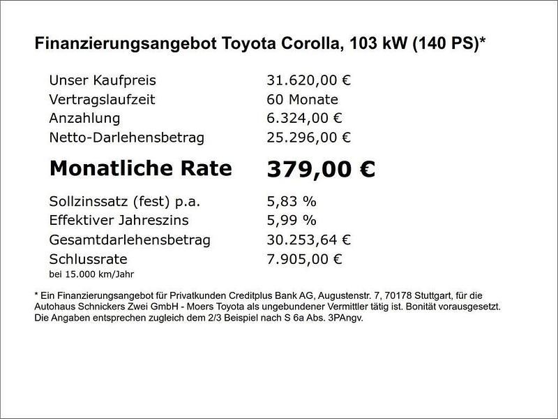 Neu Toyota Corolla 140 PS (102 kW) 2026 Mysticschwarz Kombi