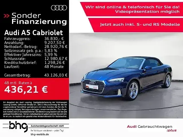 Gebraucht Audi A5 Cabriolet Advanced Plus 204 PS (150 kW) 2022 Cabrio