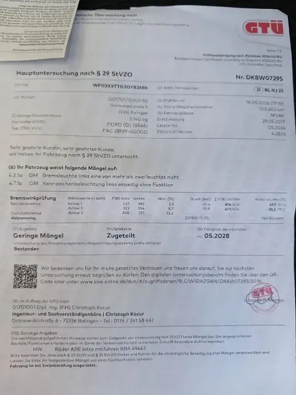 Gebraucht Ford Tourneo 170 PS (125 kW) 2017 Grau Van / Kleinbus