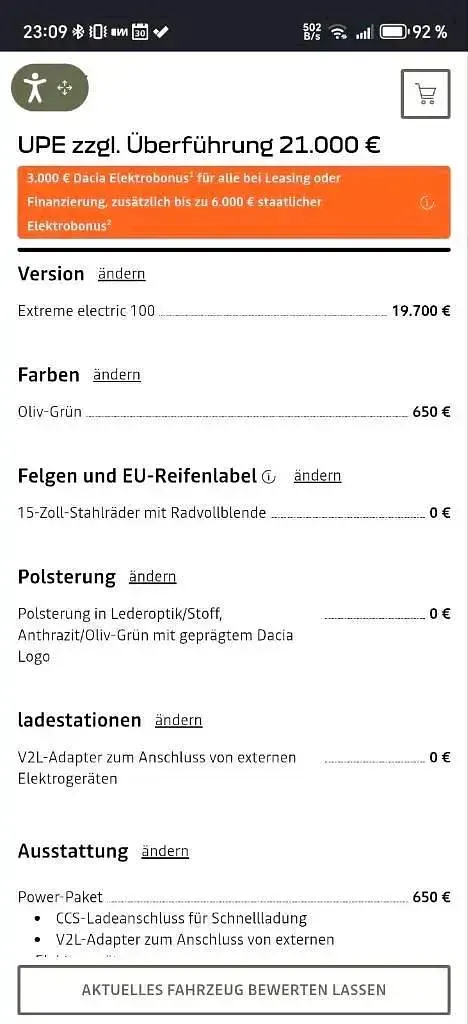 Neu Dacia Spring Extreme 73 kW (100 PS) 2026 Grün Kleinwagen