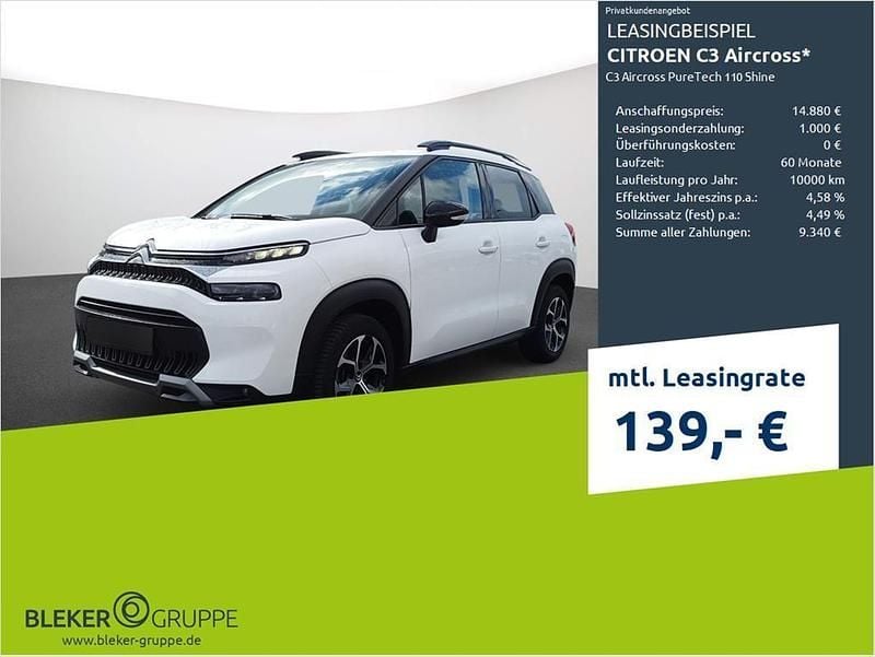 Lack weiss banquise/typ aussenverkleidung spiegel flach standard Gebraucht 2023 Citroën C3 Aircross PureTech SUV | 14.880 € (Guter Preis) - Bild 1/3