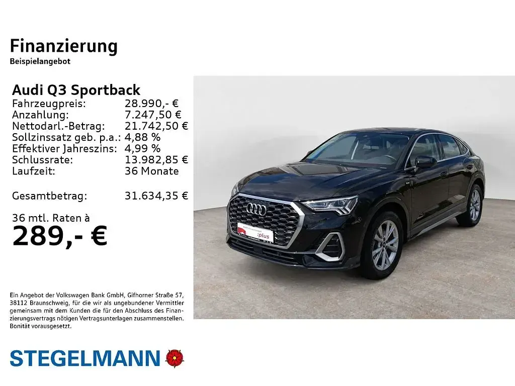 Gebraucht Audi Q3 Sportback S-Line 150 PS (110 kW) 2024 Mythosschwarz metallic SUV