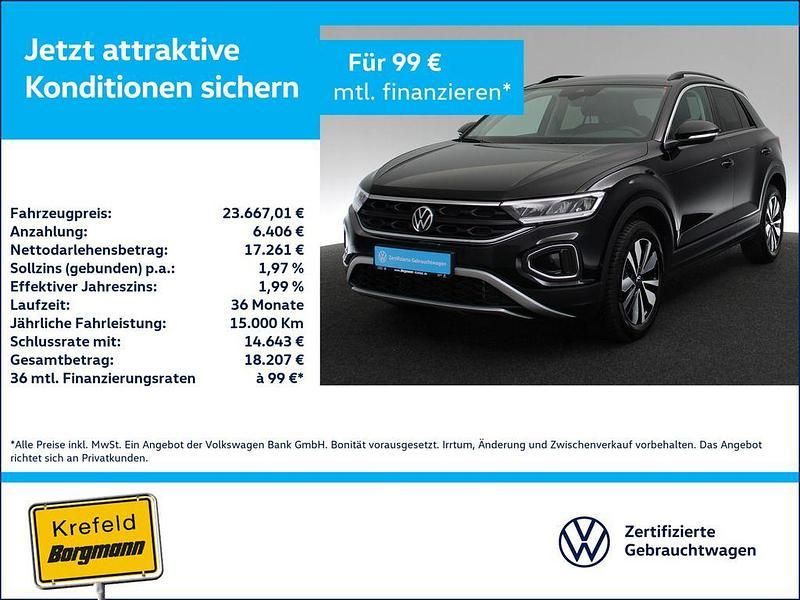 Deep black perleffekt (metallic) Gebraucht 2024 VW T-Roc Move SUV | 23.667 € (Fairer Preis) - Bild 1/4