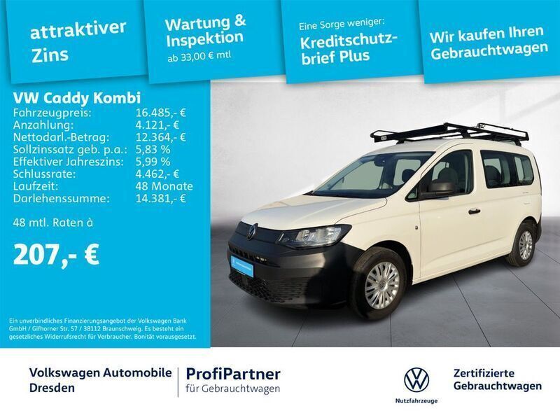 Weiß Gebraucht 2021 VW Caddy Basis Van / Kleinbus | 17.450 € (Superpreis) - Bild 1/4