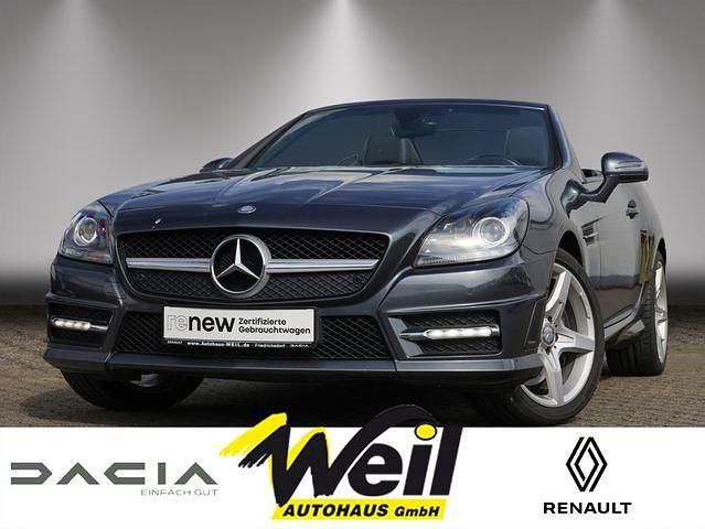 Grau (tenoritgrau met. (grau)) Gebraucht 2014 Mercedes SLK200 AMG line Cabrio | 17.990 € (Guter Preis) - Bild 1/4