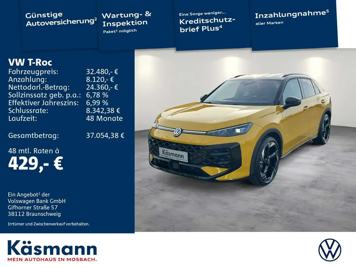 Gebraucht VW T-Roc R-line 150 PS (110 kW) 2025 Schwarz SUV