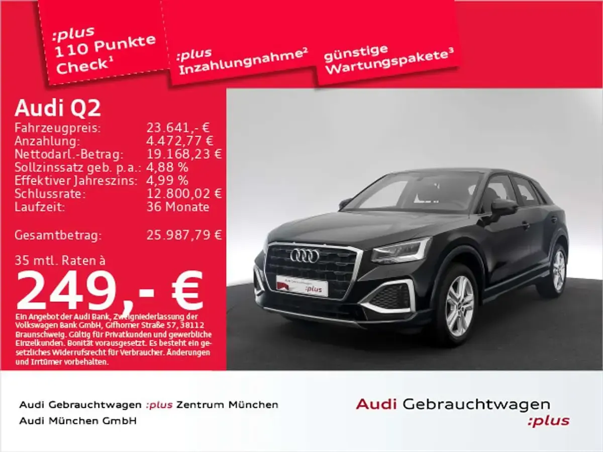 Second-hand Audi Q2 Advanced 110 CP (80 kW) 2023 Negru SUV