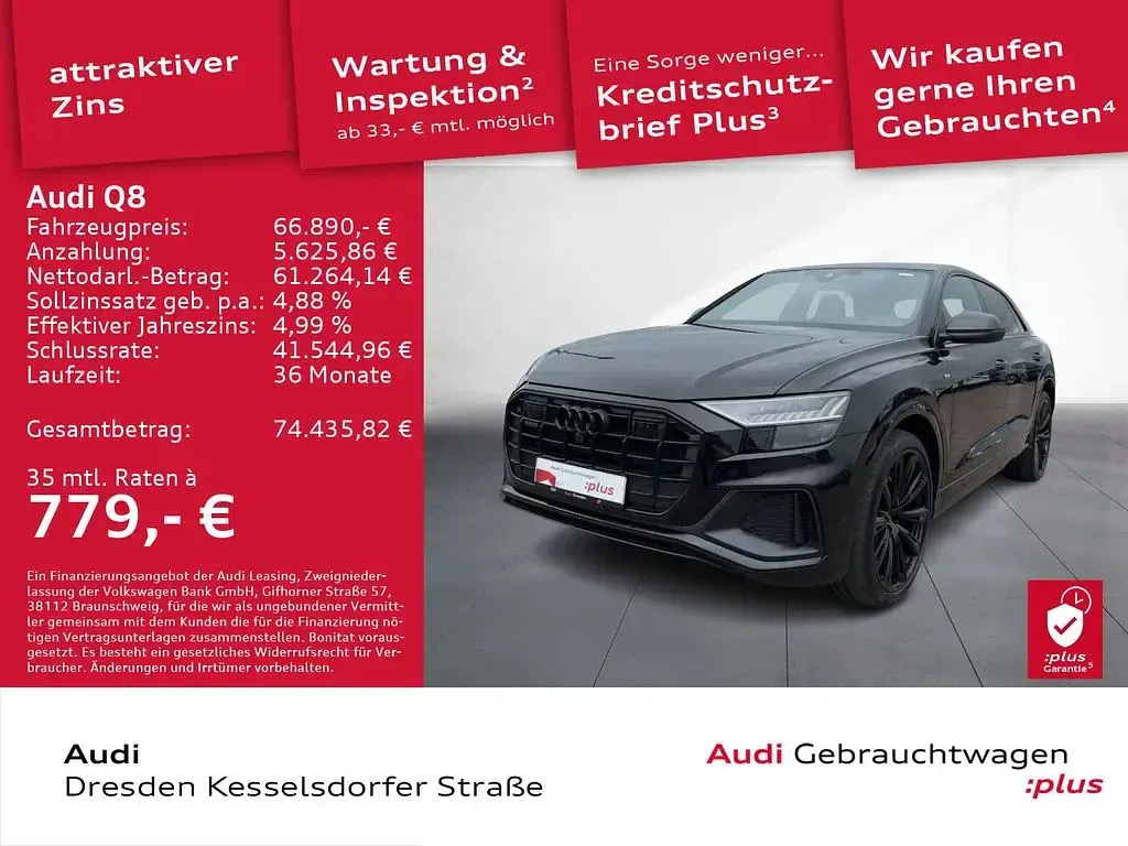 Używany Audi Q8 Competition 286 KM (210 kW) 2023 Czarny SUV