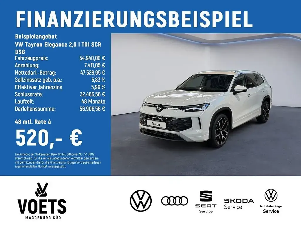 Brugt VW Tayron Elegance 150 HK (110 kW) 2025 Hvid SUV