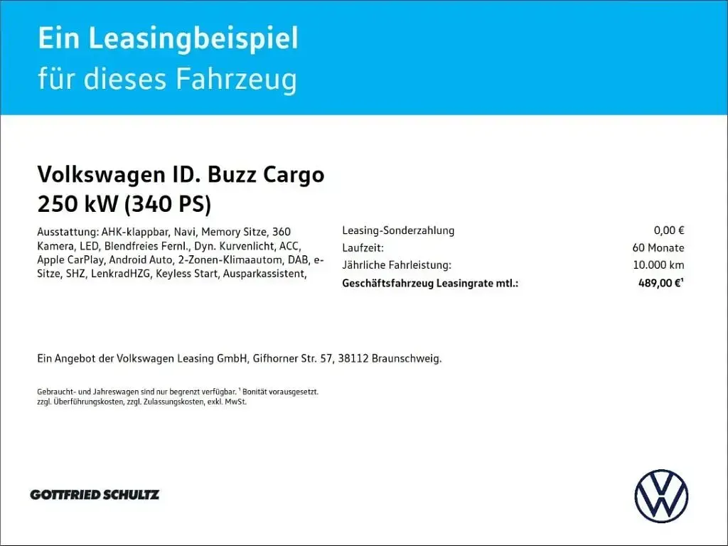 Neu VW ID. Buzz Pro 250 kW (340 PS) 2026 Schwarz Van / Kleinbus