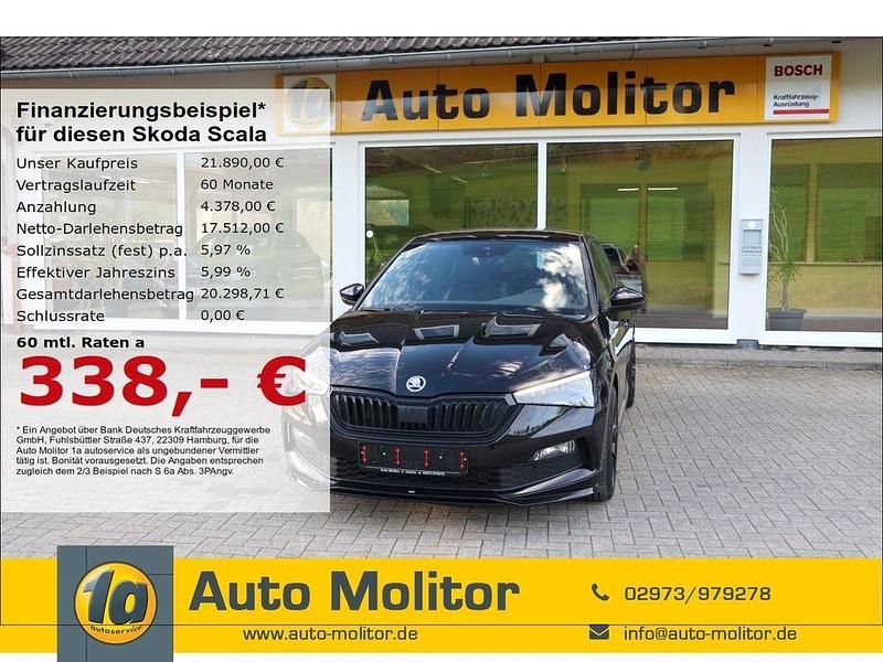 Schwarz Gebraucht 2021 Skoda Scala Kleinwagen | 21.890 € (Etwas zu teuer) - Bild 1/4