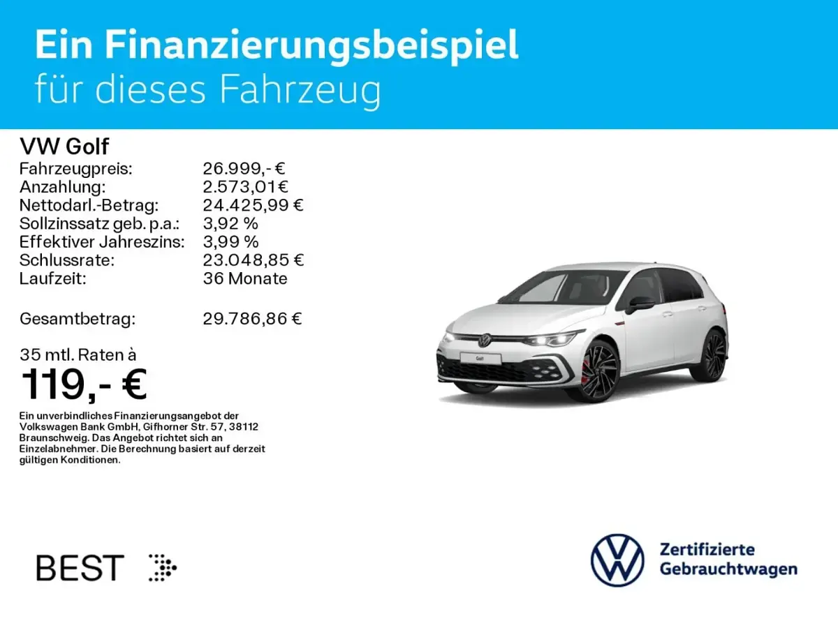 Gebraucht VW Golf VIII Style 245 PS (180 kW) 2023 Pure white Limousine