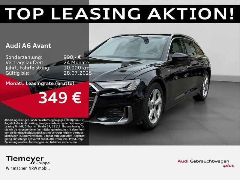 Schwarz Gebraucht 2024 Audi A6 S-Line Kombi | 49.740 € - Bild 1/4