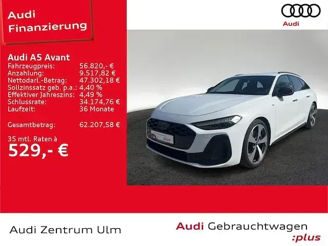 Gebraucht Audi A5 S-Line 299 PS (219 kW) 2025 Gletscherweiß metallic Kombi