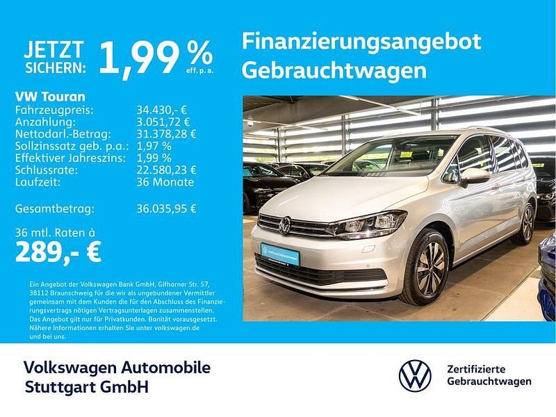 Reflexsilber metallic Gebraucht 2024 VW Touran Comfortline Van / Kleinbus | 34.430 € (Fairer Preis) - Bild 1/4