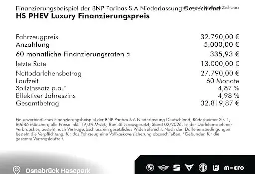 Nowe MG HS Luxury 272 KM (200 kW) 2026 Srebrny SUV
