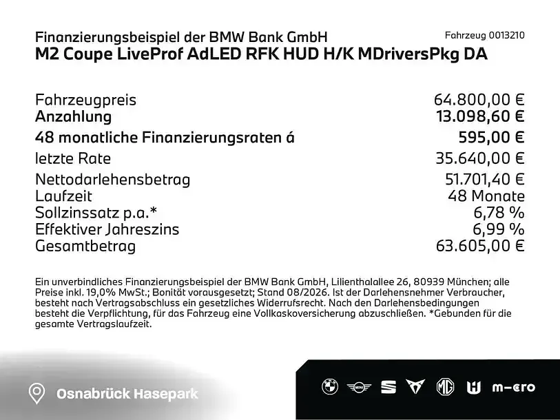 Gebraucht BMW M2 Performance 530 PS (389 kW) 2025 Schwarz Coupé