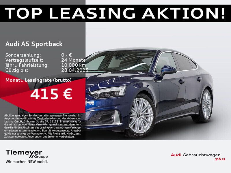 Navarrablau metallic Gebraucht 2024 Audi A5 Sportback Advanced Plus Limousine | 45.260 € (Teuer) - Bild 1/4