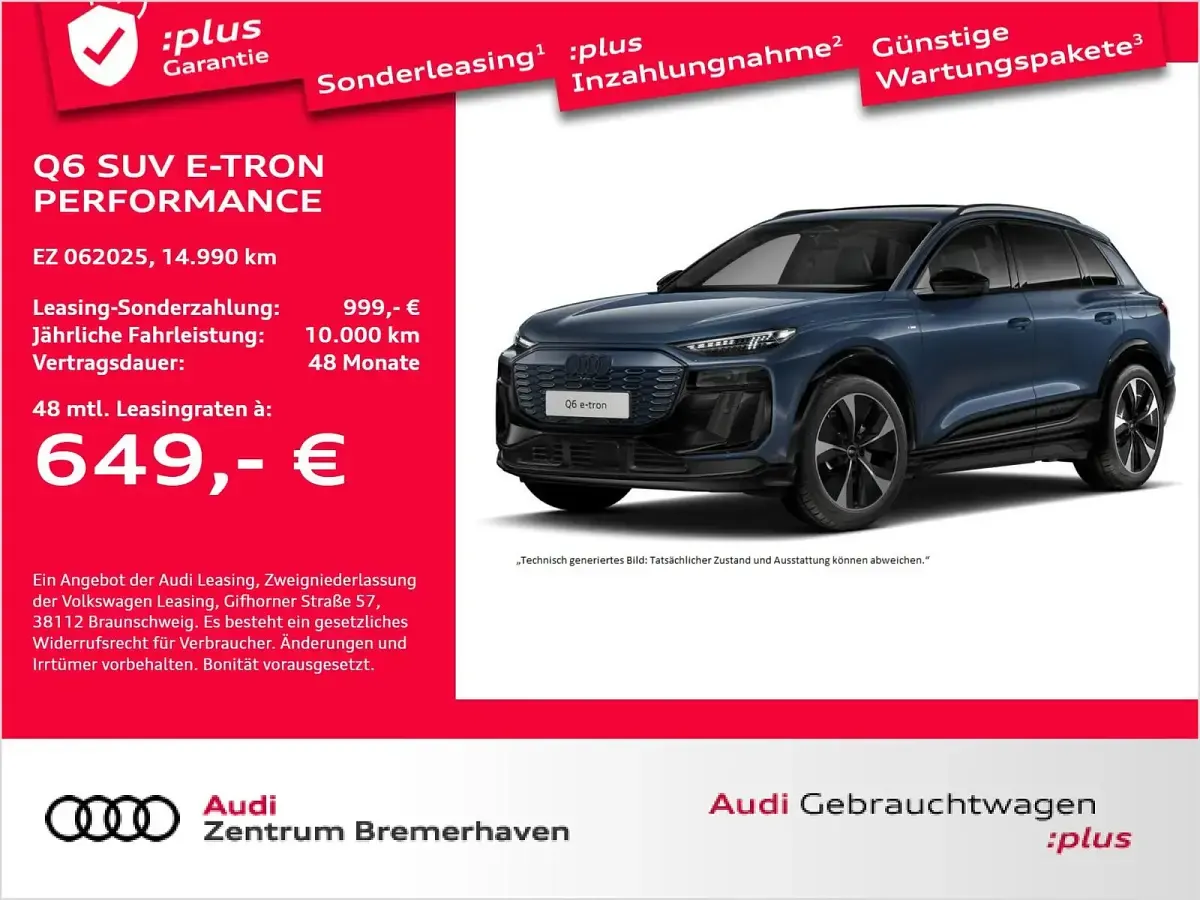 Usata Audi Q6 e-tron Performance 239 kW (326 CV) 2025 Blu SUV