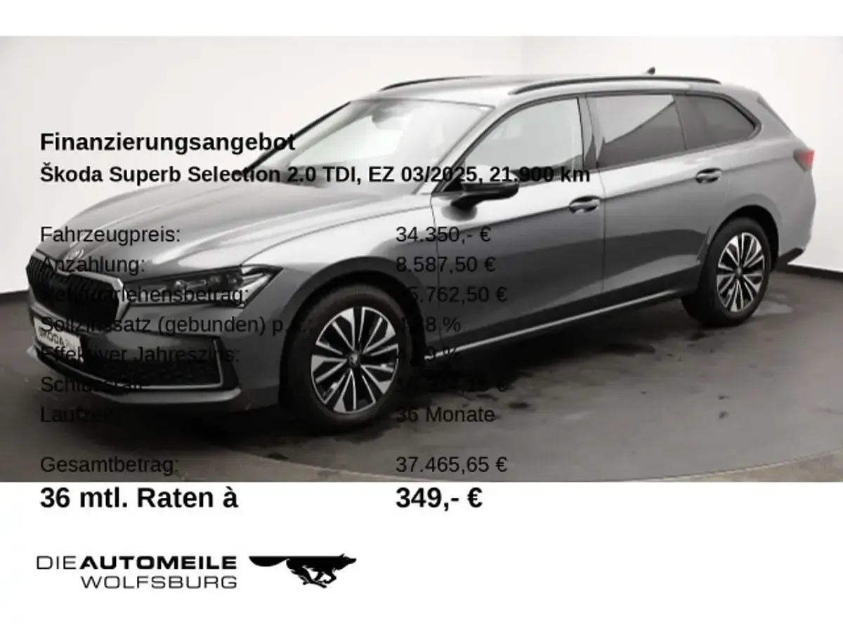 Gebraucht Skoda Superb Selection 150 PS (110 kW) 2025 Graphitegrau metallic Kombi