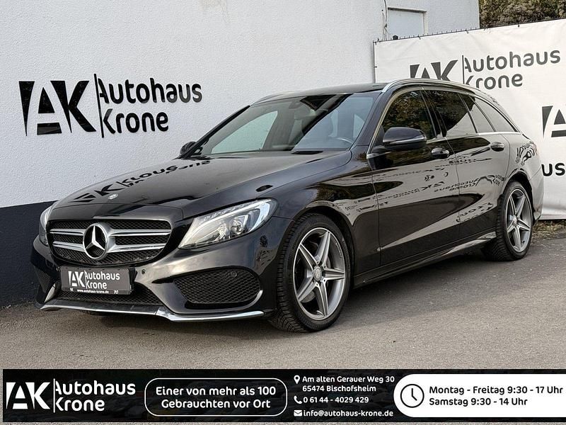 Obsidianschwarz metalliclack Gebraucht 2016 Mercedes C200 AMG line Kombi | 17.390 € (Etwas zu teuer) - Bild 1/4