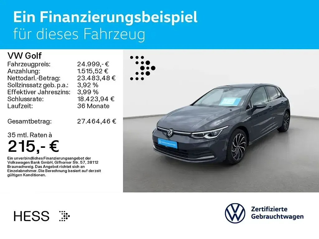 Gebraucht VW Golf VIII Style 150 PS (110 kW) 2023 Delfingrau metallic Limousine