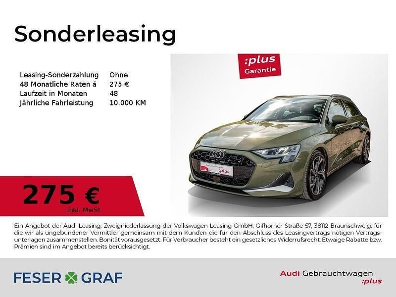 Distriktgrün metallic Gebraucht 2024 Audi A3 Sportback Ambiente Limousine | 32.990 € (Fairer Preis) - Bild 1/3