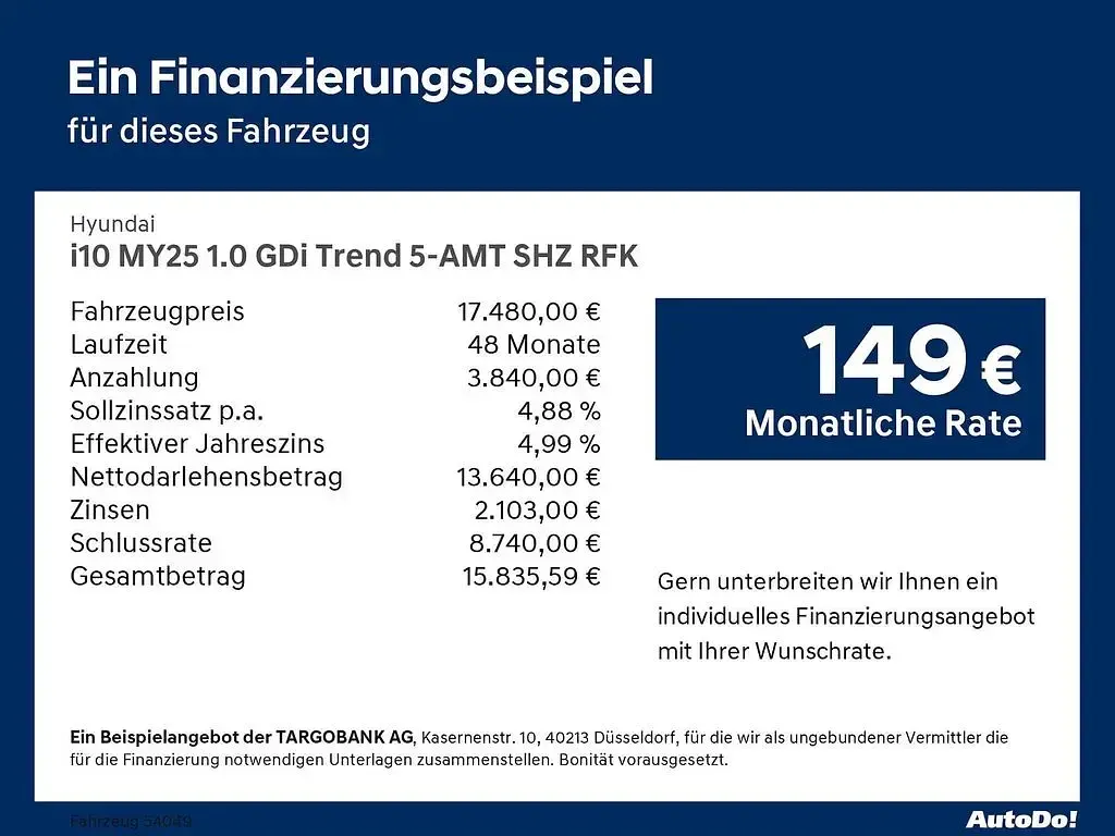 Gebraucht Hyundai i10 Trend 63 PS (46 kW) 2026 Atlas white Kleinwagen
