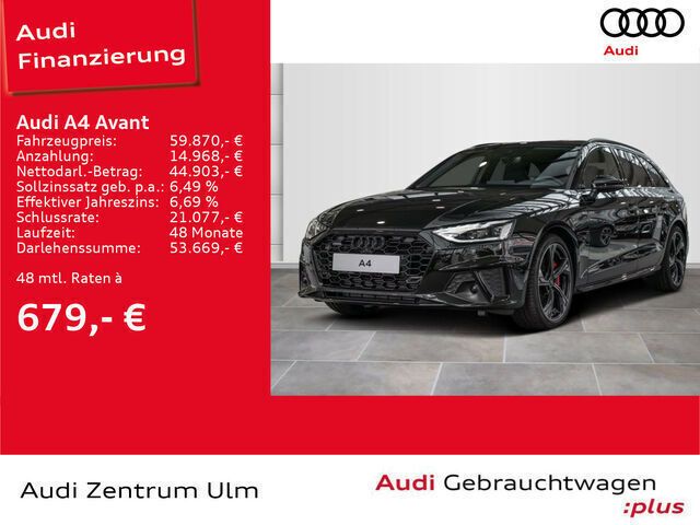 Mythosschwarz metallic Gebraucht 2024 Audi A4 S-Line Kombi | 59.870 € - Bild 1/2