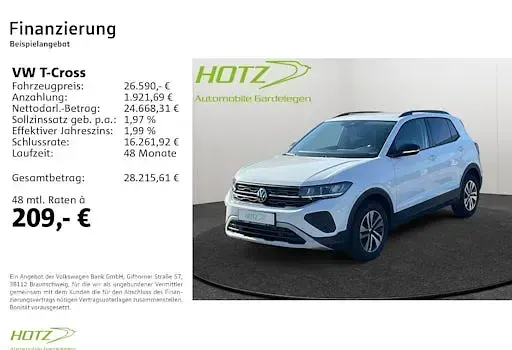 Neu VW T-Cross 95 PS (69 kW) 2026 Pure white SUV