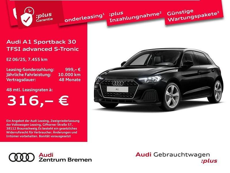 Gebraucht Audi A1 Sportback Advanced 116 PS (85 kW) 2025 Mythosschwarz (schwarz) Kleinwagen
