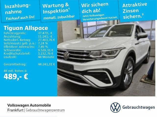 Pure white Gebraucht 2022 VW Tiguan Allspace Elegance SUV | 37.470 € (Fairer Preis) - Bild 1/1