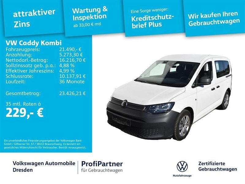 Candyweiß Gebraucht 2021 VW Caddy Basis Van / Kleinbus | 21.490 € (Guter Preis) - Bild 1/4