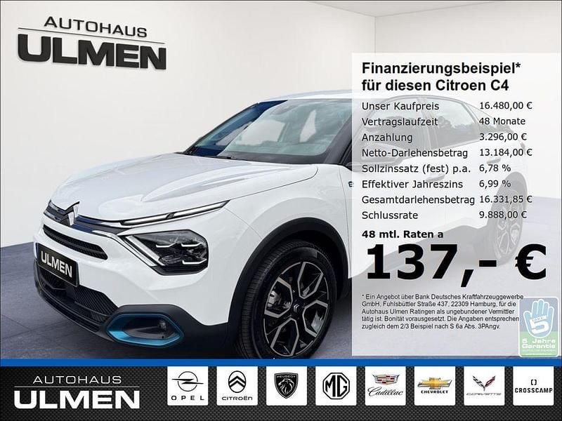 Weiss Gebraucht 2023 Citroën e-C4 Feel Limousine | 16.480 € (Superpreis) - Bild 1/4