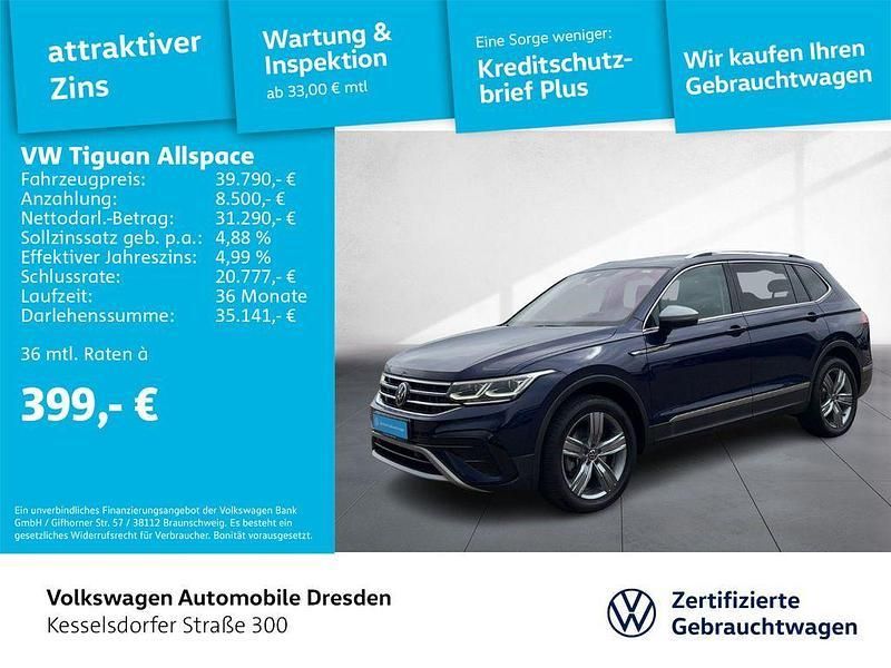 H7 atlantic blue metallic Gebraucht 2022 VW Tiguan Allspace Elegance SUV | 39.790 € (Etwas zu teuer) - Bild 1/4