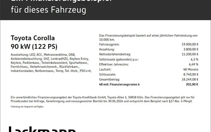 Gebraucht Toyota Corolla Team 122 PS (89 kW) 2021 Manhattangrau metallic Kombi